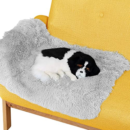 Pet Dog Bed Blankets, Fluffy Fleece Dog Throw Blankets Sleep Mat,Soft Puppy Blankets Cat Kitten, S M L XL,Fuzzy Reversible Sherpa Blanket for Bed, Couch, Sofa, Travel,Washable & Lightweight - color: Grey, size: 30 INCH X20 INCH