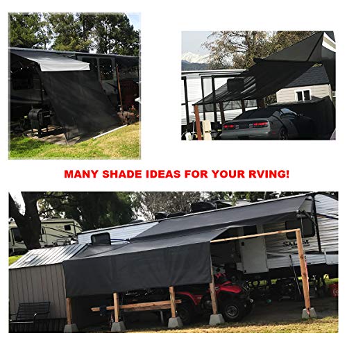 Shadeidea RV Awning Sun Shade Screen - 9' X 13' 5'' (Fit for 14' Awning) Mesh Sunshade for Motorhome Camping Trailer Awning Shadescreen UV Sunblocker Canopy Sunscreen - 3 Year Warranty (Black) - size: 9' 0'' x 13' 5'' -Actual Measurement