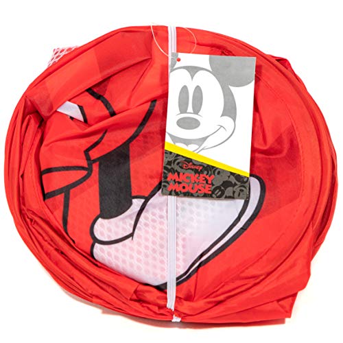 Disney Mickey Mouse Kids Pop Up Laundry Hamper - Collapsible Mesh Basket with Handles, Foldable Storage for Bedroom and Toys - Jay Franco (Officially Licensed Disney Product) - color: Mickey Mouse - Red