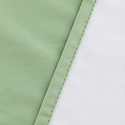 Diamond Home Linens 2 Piece 100% Blackout Insulated Rod Pocket Kitchen Curtain Tiers Set for Small Windows 24" Long-Sage - color: Sage, size: 27"W x 24"L (Pack of 2)
