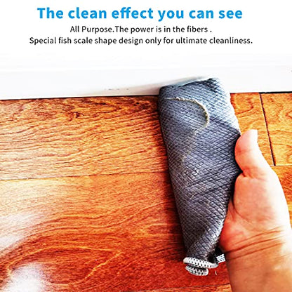 Nanoscale Cleaning Cloth,Easy Clean Fish Scale Microfiber Glass Cleaning Cloths Streak Free for Window Car Mirrors Windshield Lint Free Microfiber Polishing Cleaning All-Purpose Towel Pack of 6(Green) - color: Green