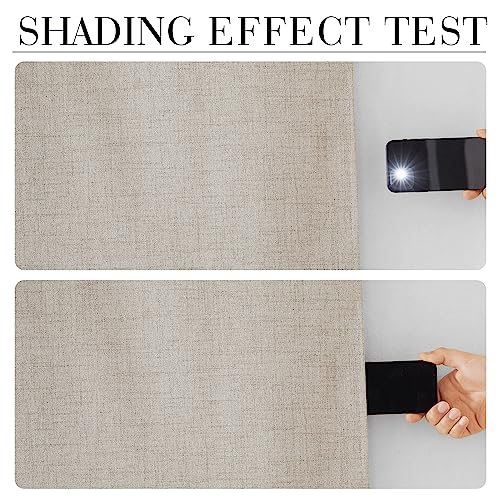 RYB HOME Natural Beige 100% Blackout Curtains 63 inch Long, Light Blacking & Thermal Insulated Curtains for Nursery/Bedroom/Kids'Room, Back Tab & Rod Pocket Window Treatment, W52 x L63, 2 Panels - color: Natural Beige, size: 52"W x 63"L (Pack of 2)
