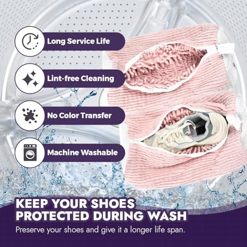 Shoe Cleaning Kit: Shoe Washing Bag (2pcs), Mesh Laundry Bag for Shoe Dryer and Adjustable Shoe Trees (5 pc kit)