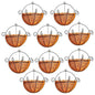 ShopLaLa Wall Planters Outdoor Plants (10 Pack, 10 Inch) Balcony Planters Railing Hanging Fence Planter Over Railing Planters Coco Liner, Wall Mounted Flower Basket Metal Wire Deck Porch Patio Garden - size: 10" (25cm) x 10 Pack