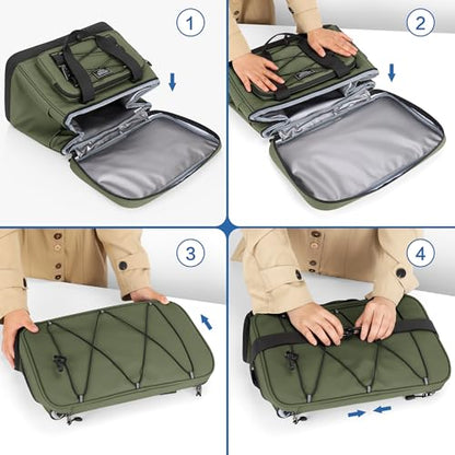 Large Insulated Cooler Bag, 50 Can Soft Sided Collapsible Ice Chest for Camping, Travel, Grocery, Kayaking & Beach (Waterproof, Leak-Proof, 30L) - color: Army Green