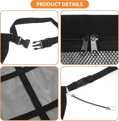 Dog Car Net Barrier,Universal Fit Sturdy Double-Layer Mesh 31.5"x23.6" Car Ceiling Cargo Net Pocket with Flexible Bungee Cords for Seat Movement Easy to Install