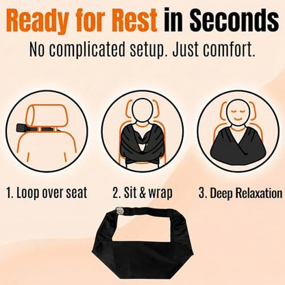 The Slyng-Premium Travel Blanket System – Airplane Sleep Support, Blanket Body Sling for Deep Sleep | Ultra-Soft, Breathable, Compact Carry-On Travel Essential for Long Flights and Car Road Trips - size: 1-pack