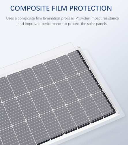 Flexible Solar Panel kit 100W 12V System,Monocrystalline module10A Charge Controller,Extension Cable Off-Grid Charger for RV Boat Van Car Curve Surfaces (White) - color: White