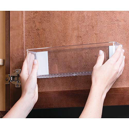 iDesign Adhesive Organizer Bin, Clear | Damage-Free Hanging, For Kitchen, Bathroom, or Office - style: Pack of 1