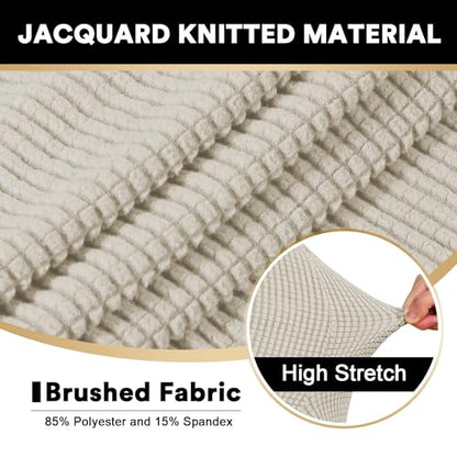 PrinceDeco Stretch T Cushion Loveseat Slipcovers Loveseat Couch Cover for 2 Cushion Sofa Seat Cover with Elastic Bottom Pets Friendly Jacquard Small Checked,Island Fossi - color: Island Fossi, size: 2 Cushion Sofa