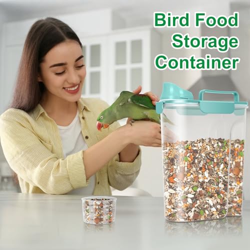 TBMax Dog Food Storage Containers 2 Pack 8 to 10 Lbs, Airtight Pet Food Container Dispenser with Large Spout & Portable Handle, Travel Dog Treat Cat Food Storage Bin Bird Seed Container -Cyan - color: Cyan 6+3Qt