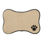 Bone Shape Embroidered Pet Feeding Placemat Brown by Bone Dry - color: Bone Taupe, size: 9.8"L x 13.5"W