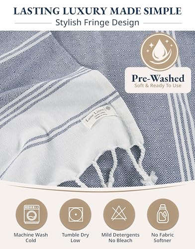 LANE LINEN Beach Towel 2 Pack - Beach Towels Oversized, Pre-Washed Large Beach Towels, Sandless Beach Towel, Quick Dry Travel Towel, Large Pool Towels, 39"x71" - Navy Blazer - color: 32: Navy Blazer, size: Pack of 2