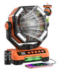 Camping Fan Battery Powered Fan - Rechargeable with Starlight, 20000mAh Battery Operated Outdoor 5 Speed Desk Fans with LED,Hook,Remote Control, Timer,Personal Fans for Tent, Power Outage, Fishing
