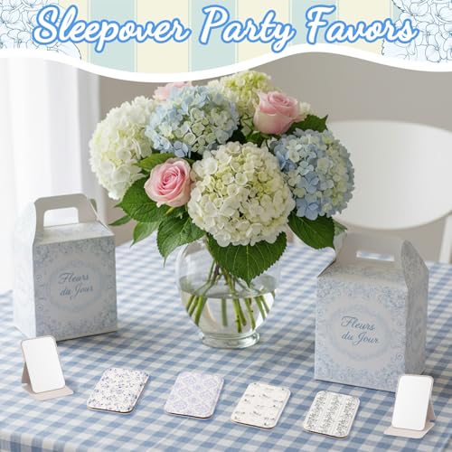 Geelin 12 Pcs Compact Mirror Bulk Mini Pocket Mirrors for Women Travel Folding Mirror Portable Hand Mirrors for Graduation Party Gift Camping Office Home(Blue Rose) - style: Blue Rose