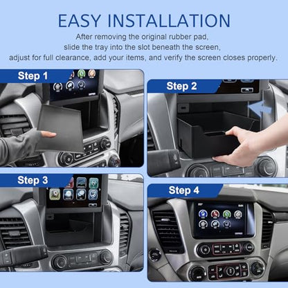 EDBETOS Console Organizer Tray for 2015-2020 GMC Yukon & Chevy Suburban/Tahoe Screen Back Storage Tray, Hidden Dashboard Storage Organizer, Motorized Screen Rear Tray for Sunglasses, Phones, Cards