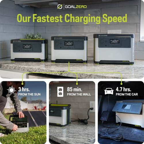 Goal Zero Yeti Portable Power Station, Yeti 500, 499 Watt Hour LiFePO4 Battery, Water resistant & Dustproof Solar Generator For Outdoors, Camping, Tailgating, & Home, Clean Renewable Off-Grid Power - style: Yeti 500