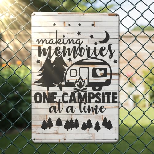 Cool Camping Gifts for Men Father Papa Men Cave Decor Camper Gifts Camping Rules Metal Tin Sign for Farmhouse Farm Ranch RV Garage Decor 7 x 10.5 Inch - color: Generic14