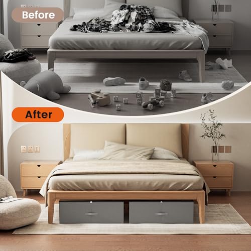 XXXXL 125L Under Bed Storage, Storage Containers with Support & Clear Lid, Support Frame, Underbed Storage Bins for Clothes, Shoes, Blankets, and Toys 2 pack - size: No-wheels-125L-2pack