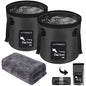 2 Pack Collapsible Bucket 5 Gallon Container Folding Water Bucket Portable Wash Basin for Outdoor Travelling Camping Fishing Gardening Car Washing 20L - color: Black