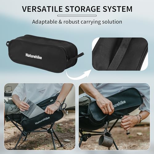 Naturehike Ultralight Camping Chair, Portable Backpacking Chair with Storage Bag, Lightweight Compact Collapsible Camp Chair - size: Large