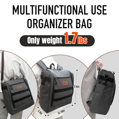 KingCamp Oversized Camping Kitchen Organizer, Ultralight Hanging Cooking Utensils Bag Portable Storage Backpack with Paper Towel Holder & 3 Pockets for Outdoor BBQ Cooking (Bag Only)