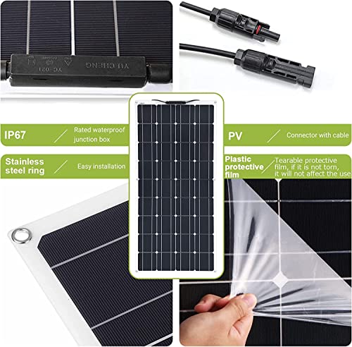 600 Watt Solar Panel Kit, with Charge Controller(40A) 2pcs 300 Watt Flexible Monocrystalline Solar Panel kit Photovoltaic Module for 12-48V Battery Charging Car Battery Camper RV