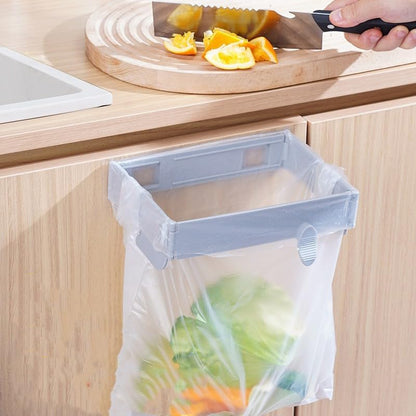Foldable Trash Bag Holder - 2Pcs Wall Mounted Foldable Kitchen Trash Can Rack, Multifunctional Portable Hanging TrashHolder, for Cupboards Kitchen Cabinets Doors Toilets (White*2) - color: White*2