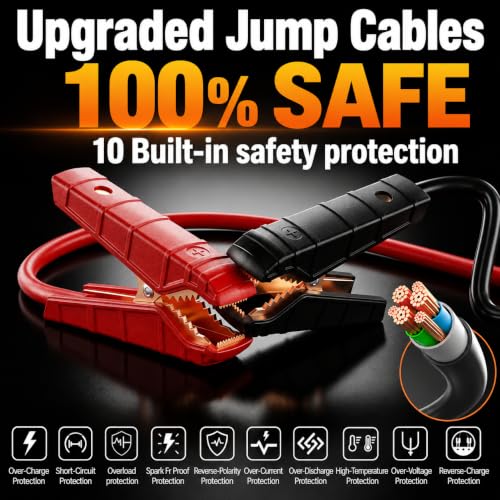 Car Jump Starter with Air Compressor, 2200A Battery Booster Pack for Up to 8.0L Gas & 6.0L Diesel, 150PSI Tire Inflator, 400W Portable Power Station with AC Outlet, 6-in-1 Jump Box for Cars, Trucks - style: 2200AMP