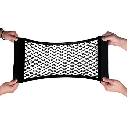 Cosmos Universal Mesh Cargo Net Wall Sticker Organizer Pouch Bag Storage Mesh Net for Car Trunk, Pack of 2 with Tape Stickers