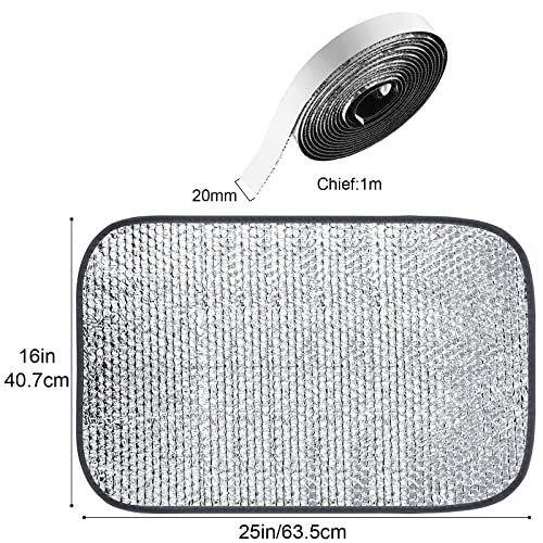 Frienda Rv Window Reflective Insulation Roll 16inch*2ft Double Aluminum Foil Heat Bubble Thermal Window Shade Door Cover Blackout for Garage Roof Travel Camper Skylight Shield - size: 16inch*2ft