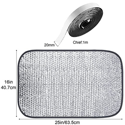 Frienda Rv Window Reflective Insulation Roll 16inch*2ft Double Aluminum Foil Heat Bubble Thermal Window Shade Door Cover Blackout for Garage Roof Travel Camper Skylight Shield - size: 16inch*2ft
