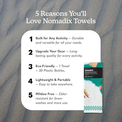 Nomadix Original Towel - Perfect for Beach, Pool, Travel, Camping, Yoga - Made with Recycled Materials - Super Absorbent - Sand Resistant - Hawaii Map - 72.5x30 - color: Green & White