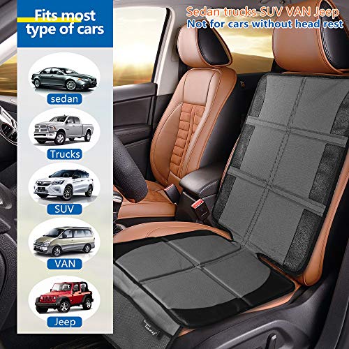 2 Pack Large Car Seat Protectors for Child & Baby, Thick Padding Waterproof, Auto Vehicle Leather Seats & Dog Mat Cover Pads, Grey - color: Grey