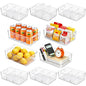 Mpotmiy 10 Pack Pantry Organizers and Storage,Clear Plastic Containers with 2 Dividers for Kitchen,Fridge Organization and Storage,Acrylic Bins for Pounches,Spice Packet,Snack organzier - style: 10pack