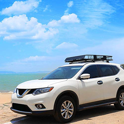 XCAR Roof Rack Basket Rooftop Cargo Carrier with Extension Black Car Top Luggage Holder 64"x 39" Universal for SUV Cars - size: Roof Rack