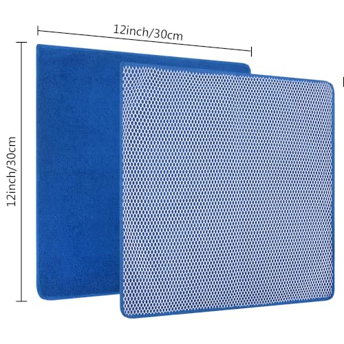SINLAND Absorbent Microfiber Dish Cloth Dish Rags Best Kitchen Cloths Cleaning Cloths with Poly Scour Side 12Inchx12Inch 10 Pack Dark Blue - color: Dark Blue, size: 12inchx12inch 10pack