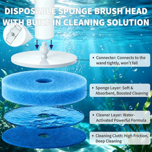 RV Toilet Brush and Holder, Wall Mount Toilet Cleaner with 56 Cleaner Refills, Hands-Free Toilet Bowl Wand Kit for RV Camper & Small Bathroom