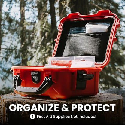 NANUK 905 Waterproof First Aid Box Empty with Lid Organizer & Dividers – Durable Medical First Aid Organizer Case, IP67-Rated, Dustproof, Impact-Resistant, Floats (12.5” x 10.1” x 6”) – Red - size: 905 Empty – w/ Organizers