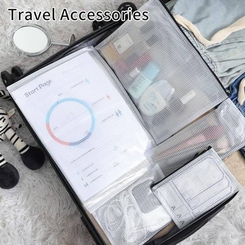 EOOUT 20pcs Mesh Zipper Pouch Bags 8 Size Water Resistant Zipper Bags Plastic Clear Storage Bags for Travel Office Home School Supplies and Board Game Organize - style: Black-20pcs