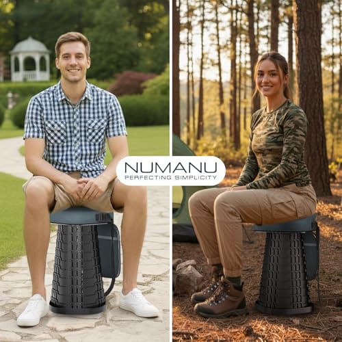 NUMANU 2026 Upgraded XXL Collapsible Stool & 3IN1 Cushioned Carry Bag, 2.6"-19.7" Height Adjustable, Max 1,000lbs Portable Retractable Telescoping Seat, Foldable Camping Stool for Adults (XXL Square) - size: XXL Square (Stool & 3IN1 Carry Bag)