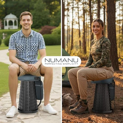 NUMANU 2026 Upgraded XXL Collapsible Stool & 3IN1 Cushioned Carry Bag, 2.6"-19.7" Height Adjustable, Max 1,000lbs Portable Retractable Telescoping Seat, Foldable Camping Stool for Adults (XXL Square) - size: XXL Square (Stool & 3IN1 Carry Bag)