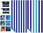 Yongoes 2 Pack Microfiber Lightweight Thin Beach Towel Sand Free Quick Dry Super Absorbent Large Towels for Swimming Pool Yoga Gym Travel Vacation Beach Accessories Essentials Stripes - color: 2 Pack Blue Navy Multi