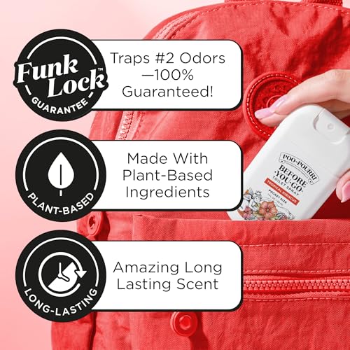 Poo-Pourri Before-You-Go Pocket Toilet Spray, Travel Essentials, Tropical Hibiscus, 1 Fl Oz, Up to 50 Uses, On-The-Go Bathroom Odor Deodorizer with Essential Oils, TSA Approved Size, Hibiscus, Apricot - size: 1 Fl Oz (Pack of 1)