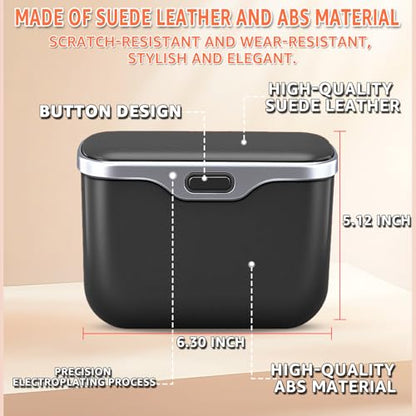 HOLDCY Car Trash Can, Waterproof Multi‑Functional Auto Trash Bin for Door/Console/Seat Back, Universal Vehicle Garbage Can for Car/Truck/SUV Drivers (Black) - color: Black