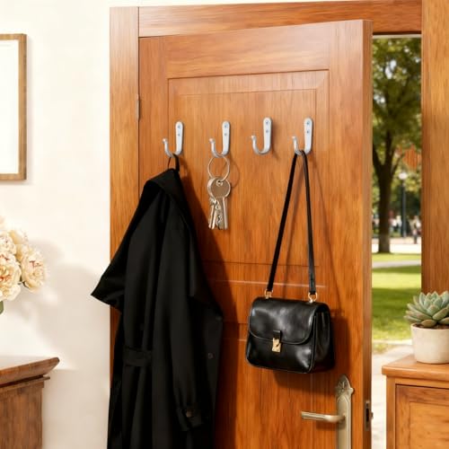 BREYDROK 20-Pack Towel Hooks for Bathroom, Heavy Duty Black Metal Wall Hooks for Robe, Coat, Kitchen, Closet, Garage Organizer - color: 20Pcs + White