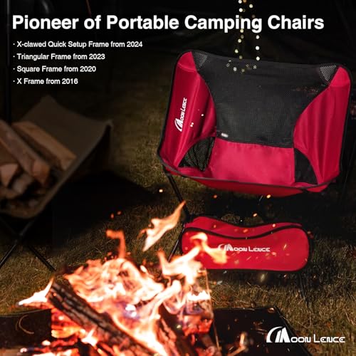 MOON LENCE Portable Camping Chair Backpacking Chair - The 4th Generation Ultralight Folding Chair - Compact, Lightweight Foldable Chairs for Hiking Mountaineering, Beach (Green-2Pack) - color: Green-2pack