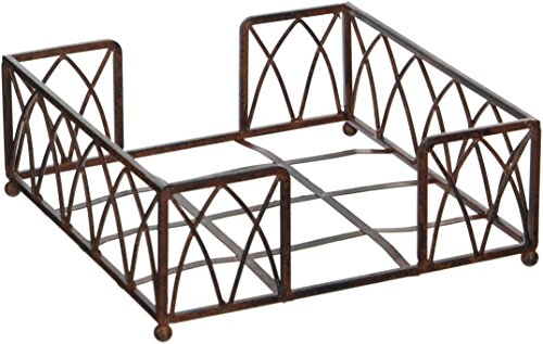 Boston International Lunch Napkin Caddy, Arch Design in Aged Chestnut - color: Aged Chestnut, size: 6.75 x 6.75-Inches