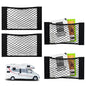 Gute 4PCS RV Cargo Storage Mesh Net,Elastic Stretchable Netting with 8 Adhesive Strip Wall Stickers - Fit for SUV, Truck