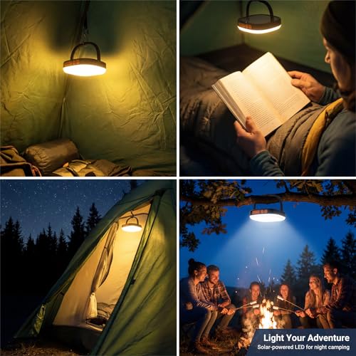 Solar Lantern Remote Control 5000mAh Rechargeable LED Light Camping Essentials 2000 Lumens 5 Light Modes IPX5 Waterproof with USB Charging Lanterns for Power Outages, Fish, Emergency, and Home - style: Remote